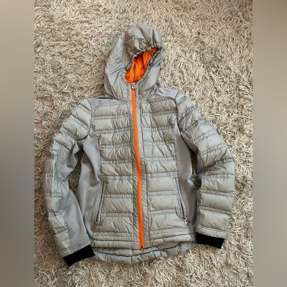 Michael kors  Gray and Orange Hooded Jacket size small